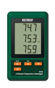 Lämpötiladataloggeri SD200 Extech - DATALOGGERI EXTECH LÄMPÖTILA 3-KAN +MUISTIKORTTI