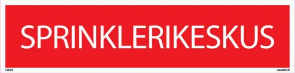 Merkintätarra Malkit Paloala SPRINKLERIKESKUS 400X100
