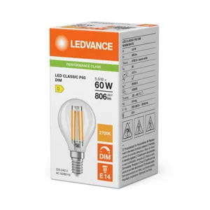 Pienkupulamppu Ledvance Performance Classic P - PIENKUPULAMPPU LEDVANCE CLP 5,9W/827 806LM E14 DIM CL