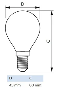 Pienkupulamppu Philips MASTER LED - PIENKUPULAMPPU MASTER LED E14 922/927 340LM 25=3W P45 CL
