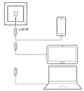Pistorasia Hager S.1 - PISTORASIA S.1 1USB/3,25A/230V 65W UR S.1/BX