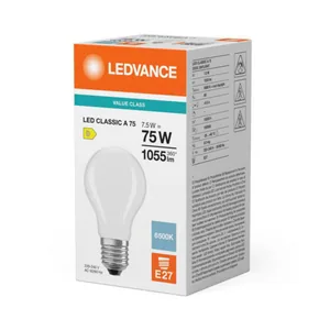 Vakiolamppu Ledvance Value Classic - VAKIOLAMPPU VALUE CLASSIC CLA 7,5W/865 1055LM E27 FR