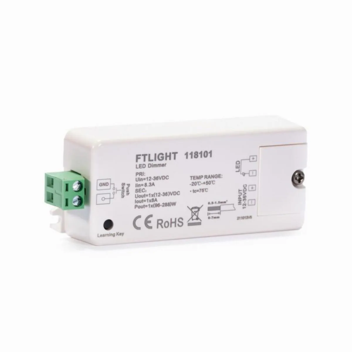 LED-ohjain FTLight - OHJAUSKOMPONENTTI PERFECT RF VASTAANOTIN 1CH 12-36VDC 8A