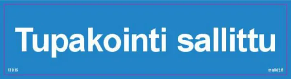 Merkintätarra Malkit Kiinteistö TUPAKOINTI SALLITTU 200X50