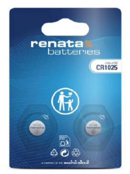 Paristo nappi lithium Renata CR1025/BP2 3V/30MAH, BLISTER