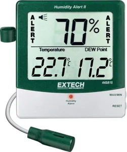 Kosteus/lämpömittari 445815 Extech - KOSTEUS/LÄMPÖMITTARI EXTECH 10-99% RH/-10...+60C LCD +H+A