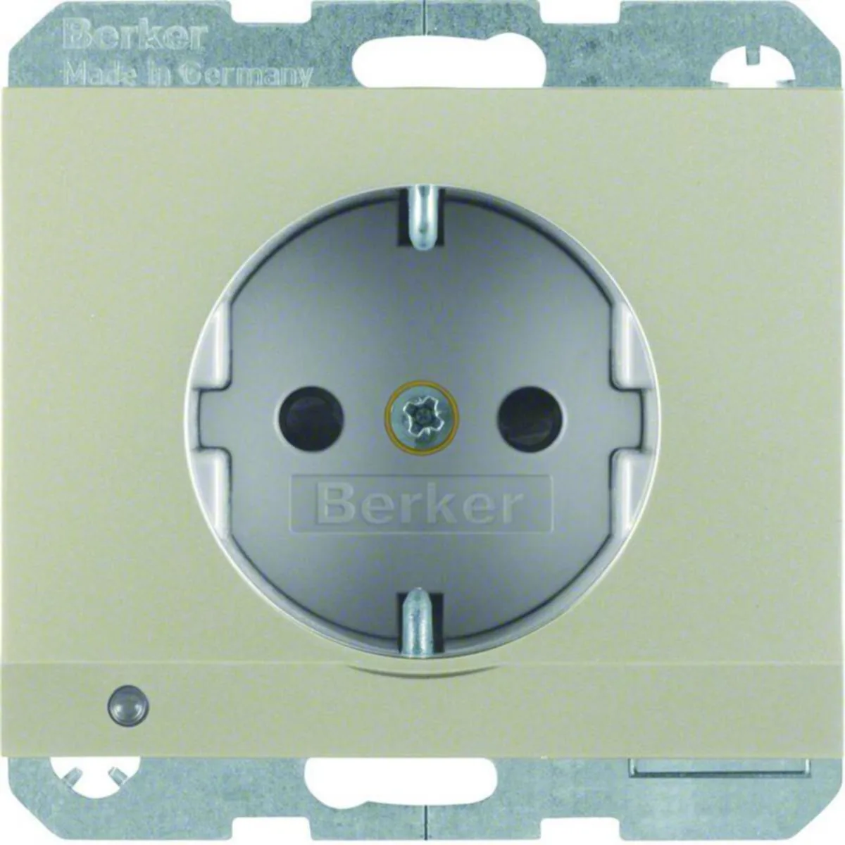 Pistorasia Hager K.5 1S/16A UKR LED RST – ruostumaton teräs (RST)