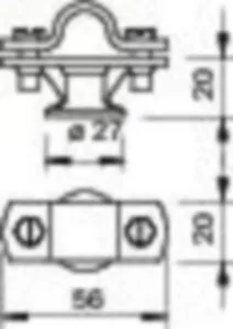 Tankokiinnike sieppaustangolle OBO Bettermann - KIINNITYSTARVIKE TBS 113/Z-16 RD16, ZN