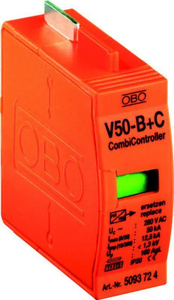 Ylijännitesuojien patruuna Obo YLIJÄNNITESUOJAMODULI V50-B+C/ V50B+C/0