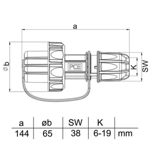 Jatkopistorasia PCE Nautilus - JATKOPISTORASIA PCE 20251-BC SCHUKO 16A 250V IP68