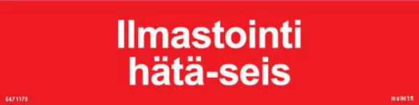 Merkintätarra Malkit Paloala ILMASTOINTI HÄTÄ-SEIS 200X50