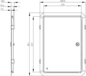 Sisäovipaneeli Fibox RST ARCA - SISÄOVIPANEELI RST FIBOX ARCA IDS 4030 KOOT: 400x300x150/210