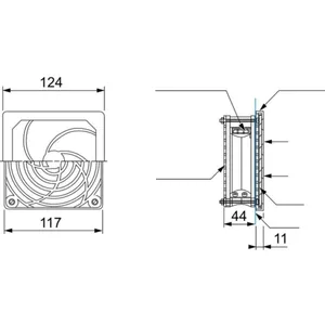 Suodatintuuletin Schneider Electric Universal Enclosures - TUULETIN UNIVERSAL ENCLOSURES SUODATINTUULETIN 65M3/H 230V