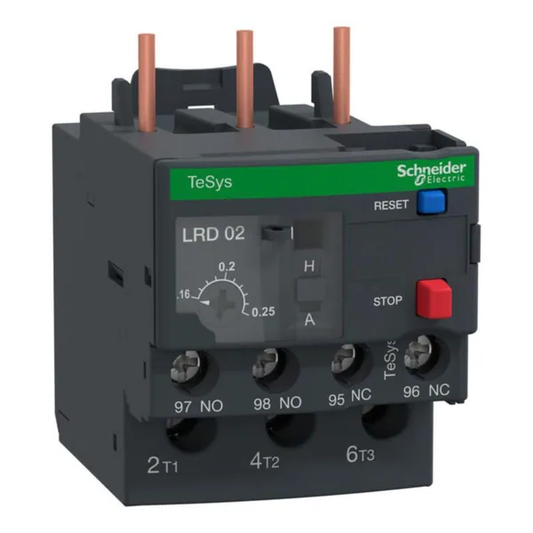Lämpörele Schneider Electric TeSys LRD LK5 ja LK10 LRD02 0,16-0,25A LK.10A