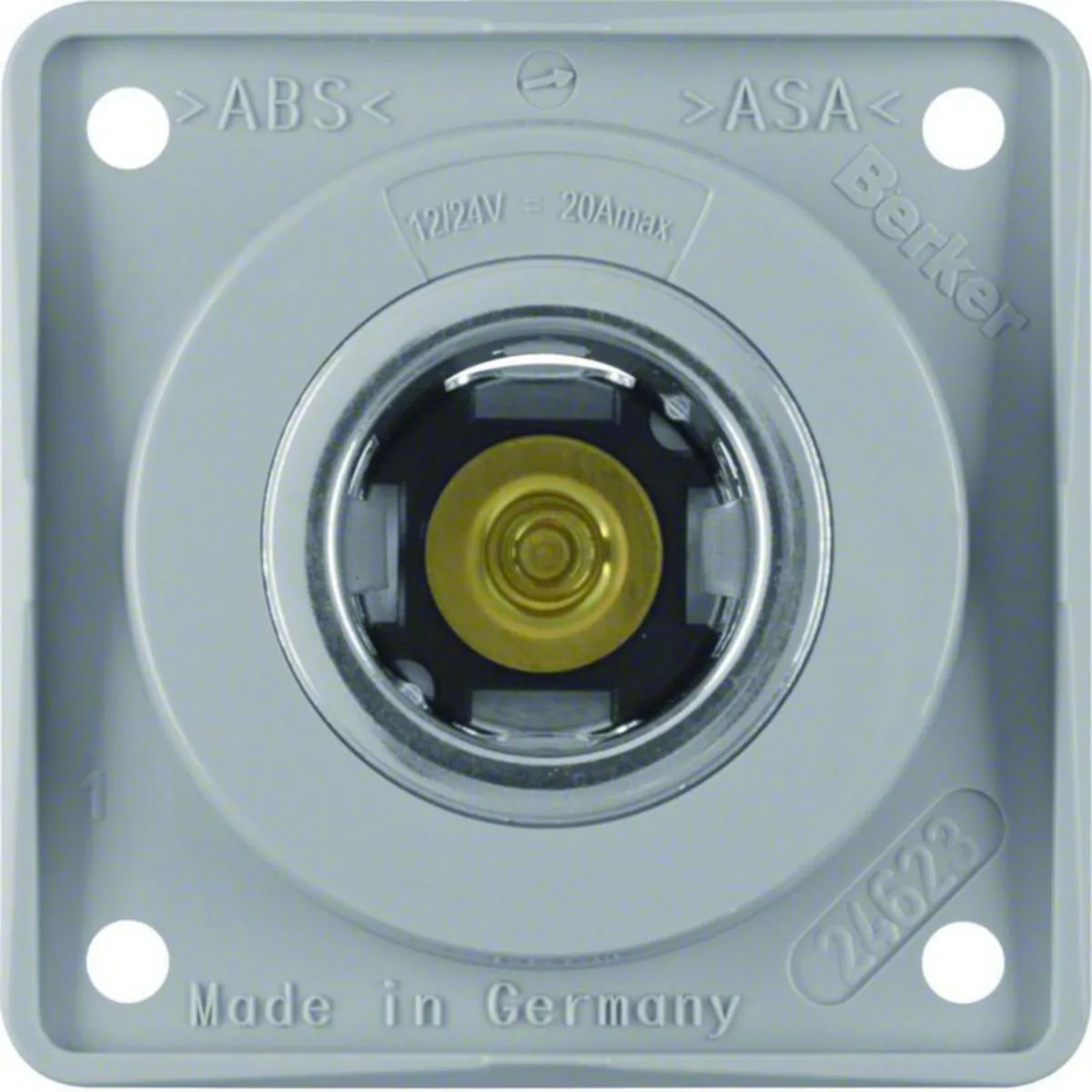 Pistorasia Hager Integro Flow 1AP/20A/12V UKJ gray – harmaa