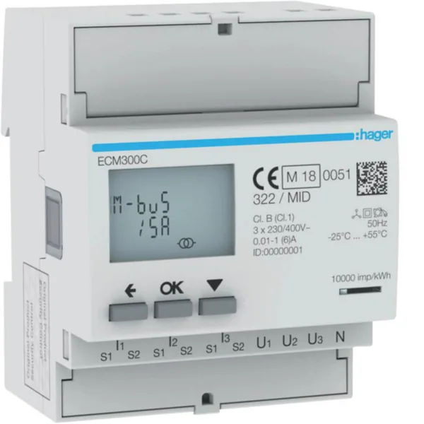 Energiamittari UTU ECM300C 3V VIRTAM. 5A MBUS