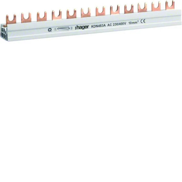 Virtakisko Hager haarukka 4-napainen ASENNUSTARVIKE QUICKCONNECT KDN463A 4-NAP. 63A 12 MOD