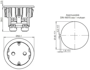 Kojeistopistorasia Hager - PISTORASIA HAGER 1S/16A/250V 2MM UPJ VAL