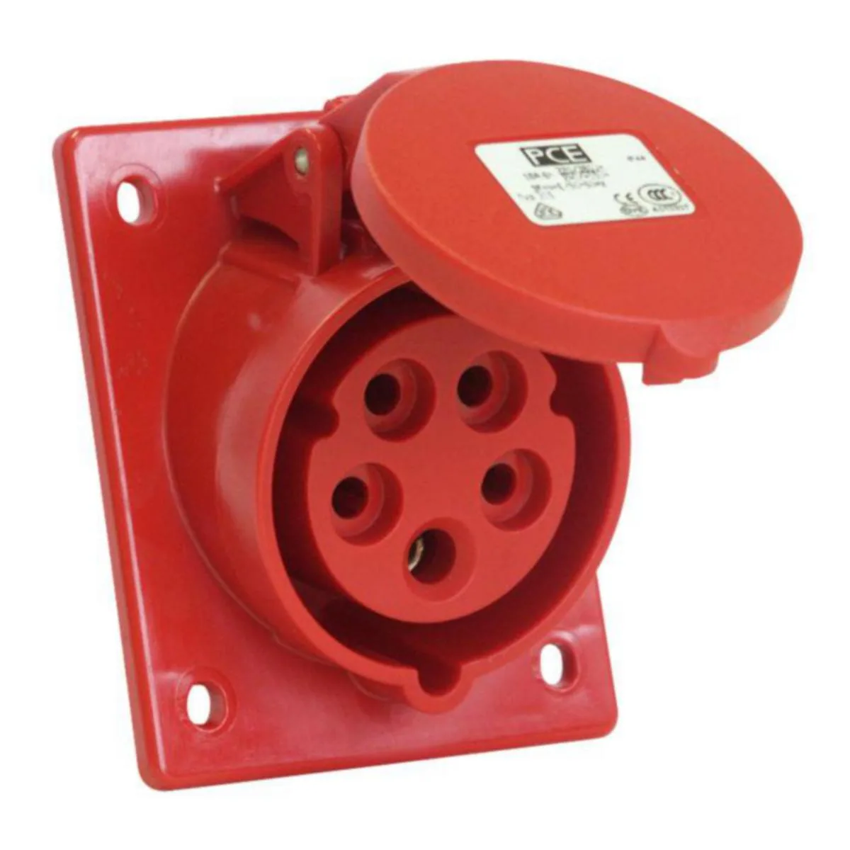 Kojepistorasia PCE IP44/IP67 32A 5NAP 6H 400V U.VINOF9 TT – punainen