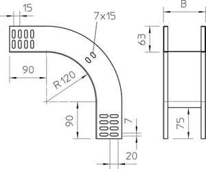 Pystykulma OBO KTS RBV laskeva - PYSTYKULMA KTS RBV 620 F FS