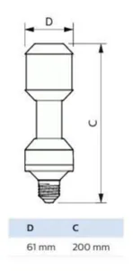 Ympärisäteilevä lamppu Philips MAS LED SON-T - YMPÄRISÄTEILEVÄ LAMPPU MAS LED E27 727 3600LM 50W=23W IF