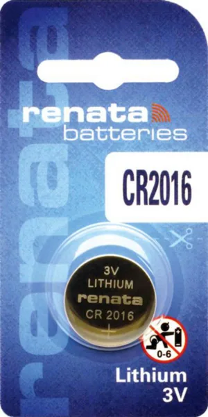 Paristo nappi lithium Renata CR2016/BP1 3V/80mAh BLISTER