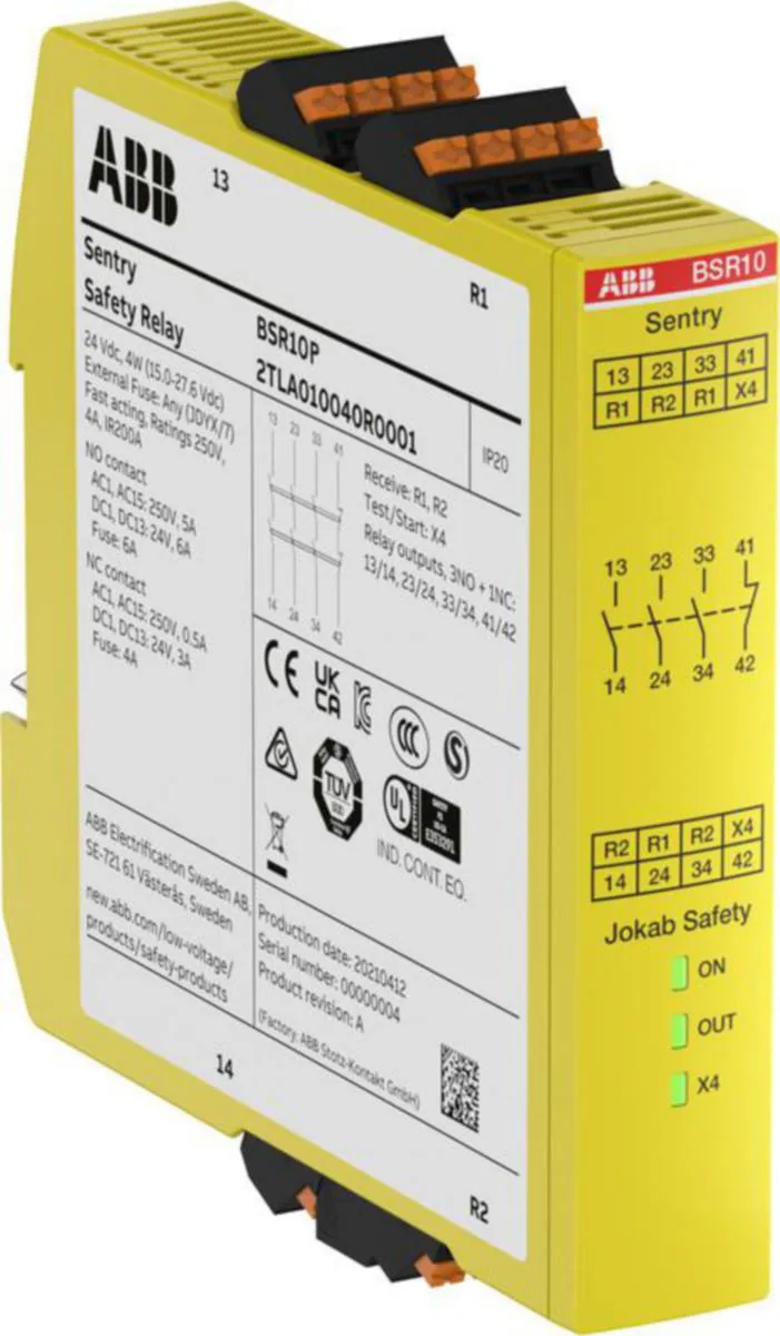 Turvarele ABB Jokab Safety SENTRY BSR10P, PUSH-IN