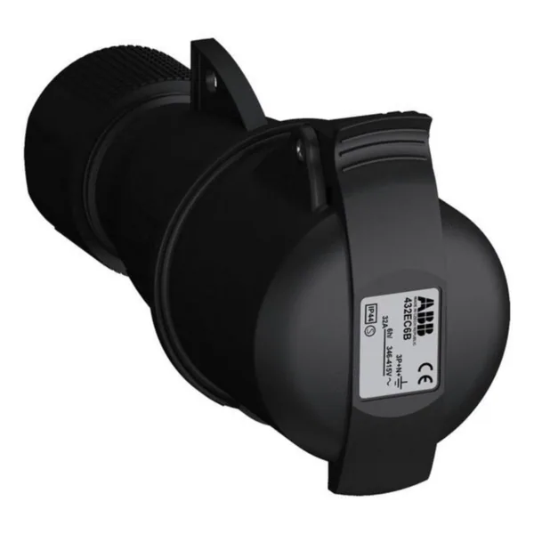 Voimajatkopistorasia Amphenol Easy & Safe Black 6H, 32A, IP44, 3P+N+E