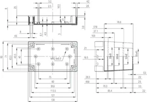 Asennuskotelo PC Fibox MNX PC 130x80 - ASENNUSKOTELO PC FIBOX PC 100/35 LG