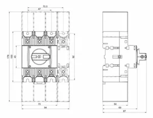 Kuormankytkin vääntö Katko LoadSafe KU 100-160A - KUORMANKYTKIN VÄÄNT KU100-160A 3X100A 400V 55KW