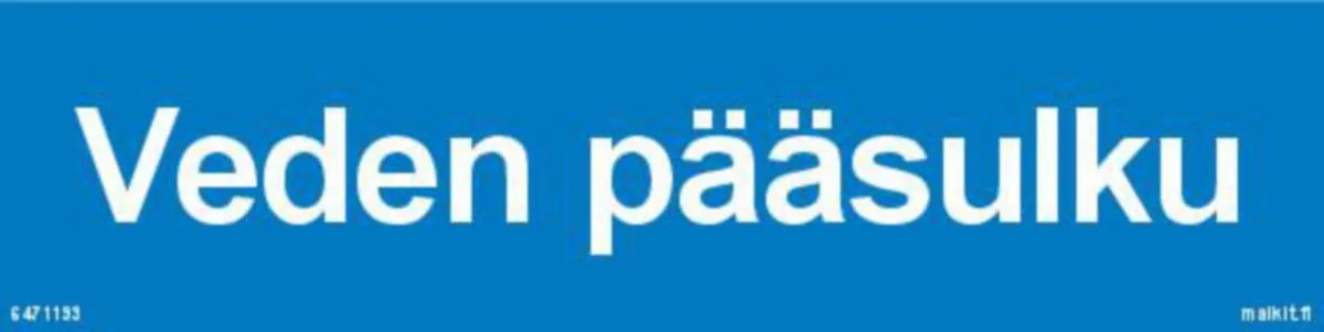 Merkintätarra Malkit Paloala VEDEN PÄÄSULKU 200X50