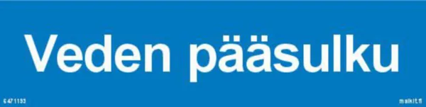 Merkintätarra Malkit Paloala VEDEN PÄÄSULKU 200X50