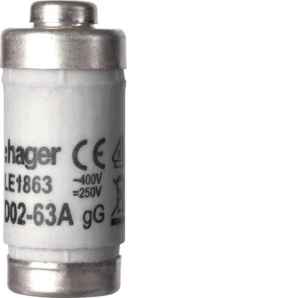 Tulppasulake Hager LE1863 D02/E18 GG 63A 400V