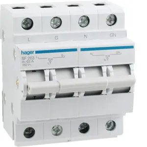 Vaihtokytkin Hager SF263 - VAIHTOKYTKIN HAGER SF263 1-0-2 2N 63A DIN