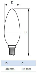 Kynttilälamppu Philips CorePro - KYNTTILÄLAMPPU COREPRO ND7-60W E14 840 FR 806LM