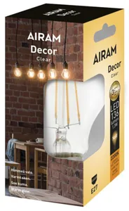 Vakiolamppu Airam Decor pahvipakkaus - VAKIOLAMPPU DECOR FG A60 822 136lm E27 FIL