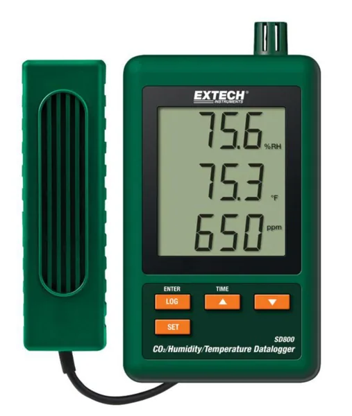 CO2-, ilmankosteus- ja lämpötiladataloggeri SD800 Extech