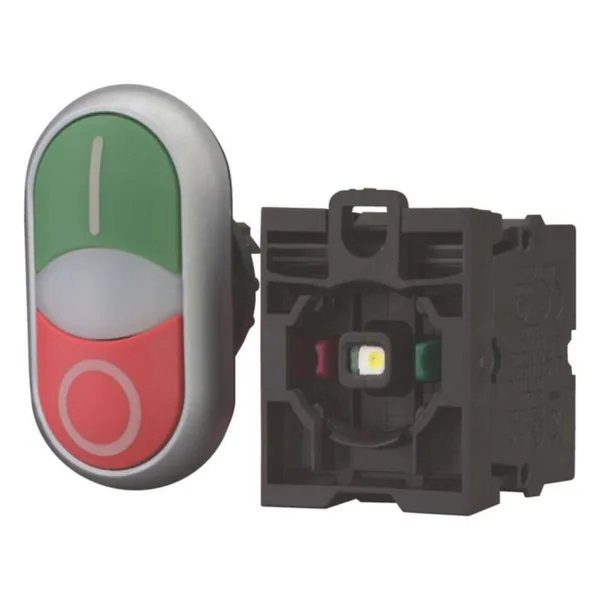 Kaksoispainikekaluste Eaton RMQ-Titan KAKSOISPAINIKEKALUST M22-DDL-GR-X1/X0-K1001LED-BVP