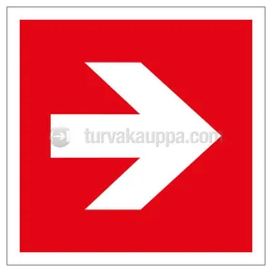 Merkintäkilpi ST muovia Palo - MERKINTÄKILPI ST SUUNTANUOLI 200x200mm MUOV PUN