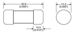 Putkisulake erikoisnopea Bussmann uR/aR 700VAC - PUTKISULAKE ERIKOISN BUSSMANN FWP-15A14F 14x51 15A 700VAC