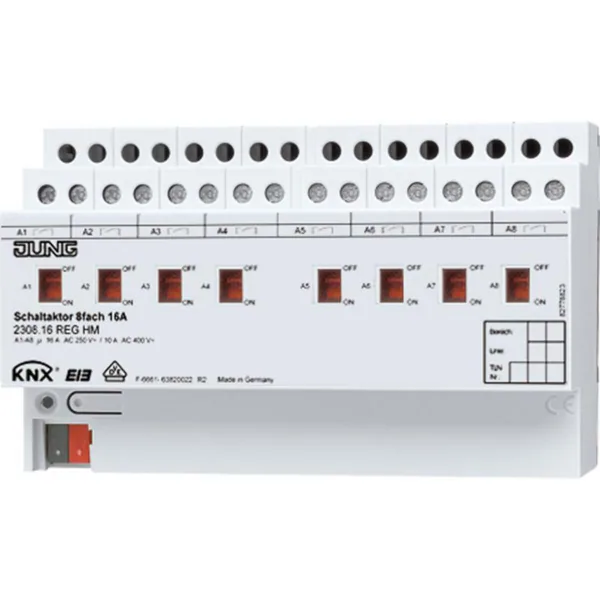 Lähtöyksikkö KNX Ensto Jung KYTKINYKSIKKÖ 8X16A