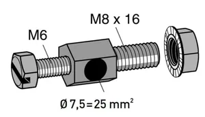 Potentiaalintasausruuvi MP-Bolagen - POT.TASAUSRUUVI E 7.5XM6X12 MM MP-839E E 7.5xM8x16mm