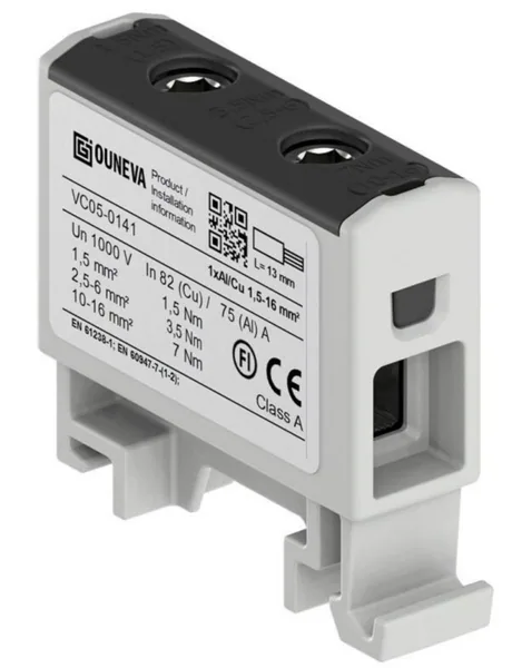 Riviliitin Ouneva OTL 1xAl/Cu 1.5-16mm2 MUSTA