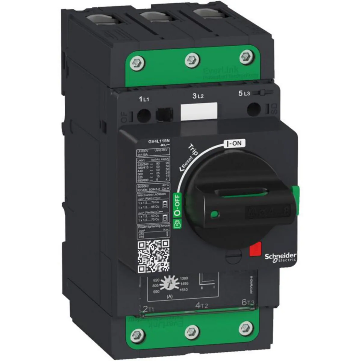 Moottorinsuojakatkaisija Schneider Electric TeSys GV4L GV4L03N 3.5A 1.5KW OIKOS VÄÄN