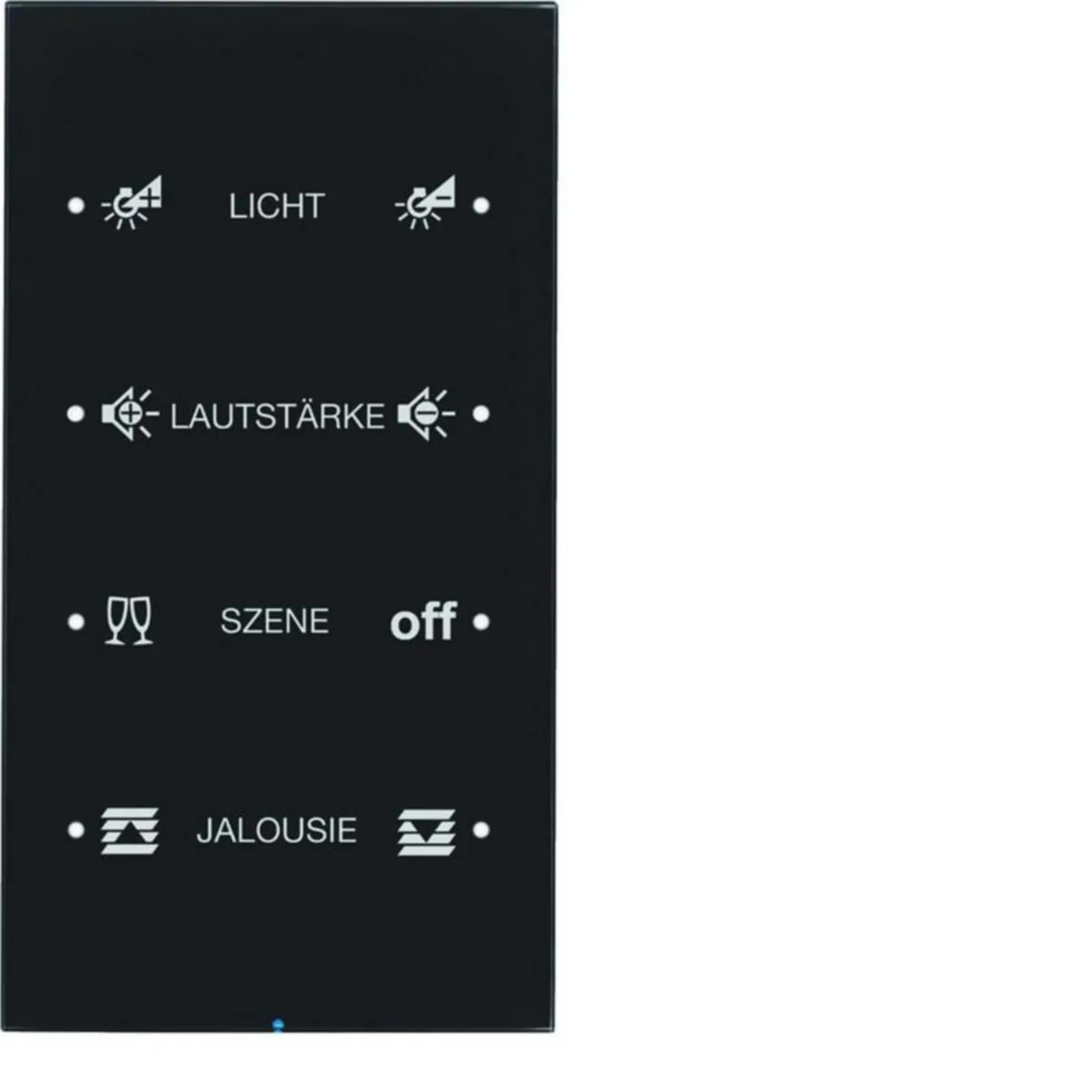 Painike KNX Hager R.3 4OS. LISÄT. OP. LASI MUS – musta
