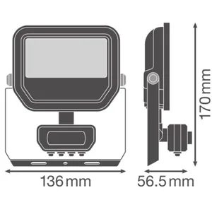 Tunnistinvalonheitin Ledvance Floodlight PFM musta - VALONHEITIN FLOODLIGHT SENSOR FL 10 1100LM 830 SYM S ML BK