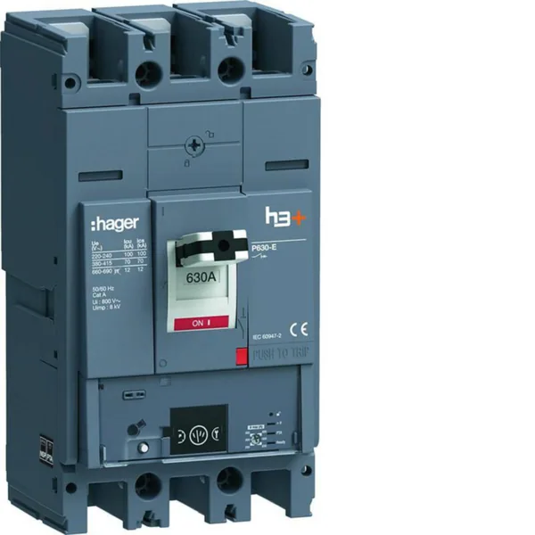 Kompaktikatkaisija Hager h3+ Energy P630 3N 630A 70KA