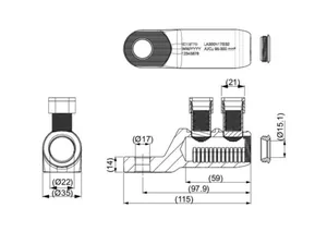 Ruuvikaapelikenkä Ensto Sähköverkot - RUUVIKAAPELIKENKÄ ENSTO AL/CU 95-300 MM², Ø17