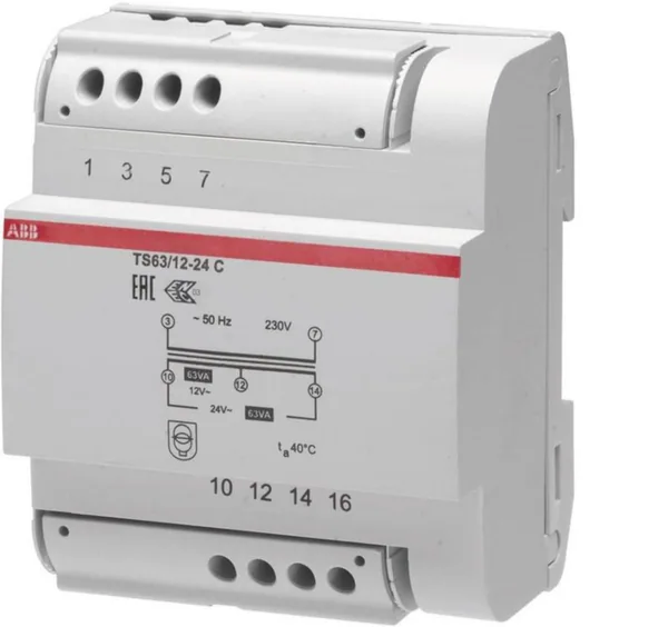 Suojajännitemuuntaja ABB TS63/12-24C 230/12-24VAC 63VA