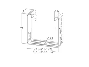 Valaisinkiinnike Meka AH- valaisinkiskoon - VALAISINKIINNIKE MEKA MEK AH-70 PG